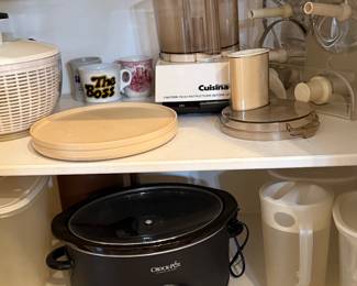 Crockpot, Tupperware, Cuisinart Food Processor, Salad Spinner