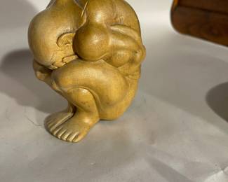 Carved wood weeping Buddha