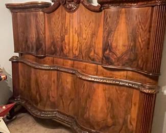 gorgeous walnut burl queen bed