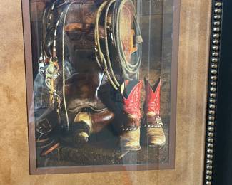 Framed cowboy art