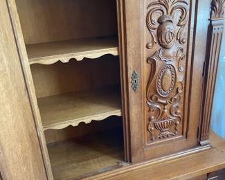 Inside carved hutch