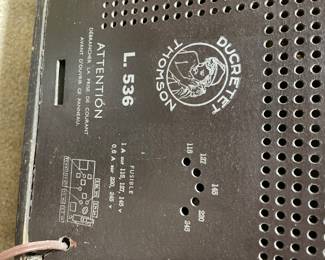 back and model number of vintage radio