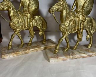 marble based solid brass mantle decor