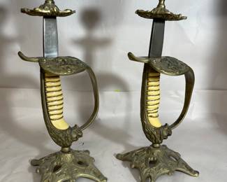 vintage sword grip candle sticks