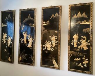 Mop set of 4 geisha art