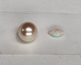 Natural Pearl & Marquis Cut Opal