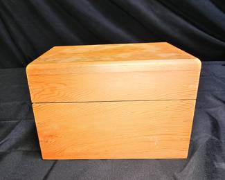 Large Wooden Dovetailed Jewelry Box w/ 2 trays