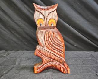 Vtg Hand Crafted Owl Wall Hanging