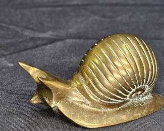 Vintage Interpur Solid Brass Snail Paper Weight