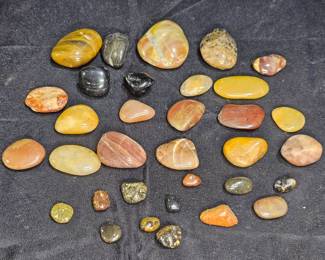20+ Polished Agate, Chert, Jasper Stones