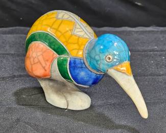 Raku Ceramic Duck Sculpture