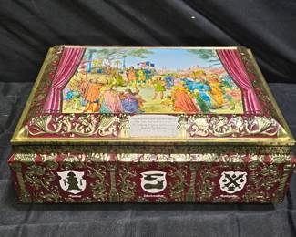 Vintage German E. Otto Schmidt Tin Biscuit Box