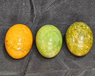 3 Polished Agate Stone Eggs