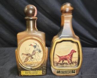 2 EMPTY Beam's Choice Lockhart Collector Decanters
