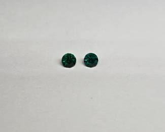 2 Round Cut Loose Emerald Gemstones