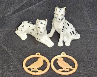 Vtg Bird Shade Pulls & Erphila Ceramic Great Danes