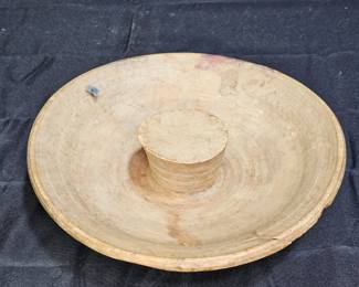 Atq Hand Turned Wooden Vegetable Chopping Bowl