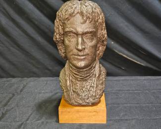Thomas Jefferson Replica Bust on Wooden Base