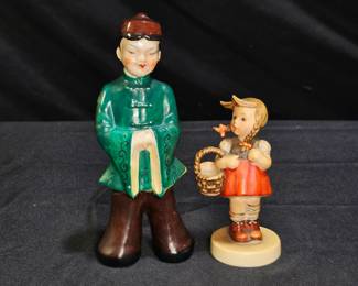 Hummel "little Shopper" & Japanese Porcelain Boy