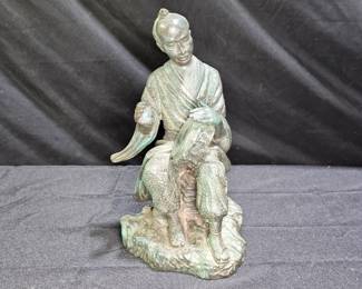 Japanese Bronze Meiji Period Okimono Drummer