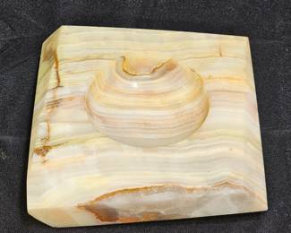 Vintage MCM Banded Agate Ashtray