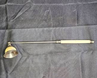 Antique Silver Tone & Bone Candle Snuffer