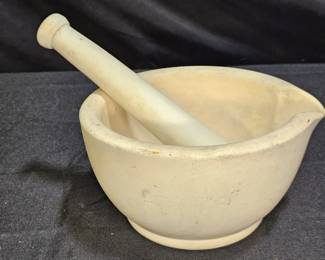 T,M,& S Acid Proof Thick Porcelain Mortar & Pestle