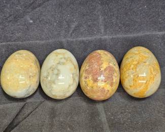 4 Italian Marble Stone Eggs