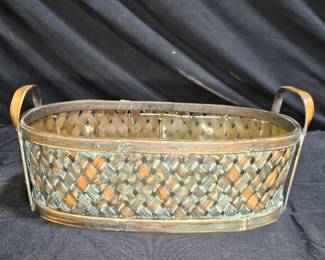 Woven Wicker Basket with Handles & Plastic Liner