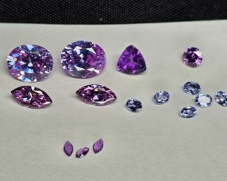 Various Cuts of Loose Amethyst Gemstones