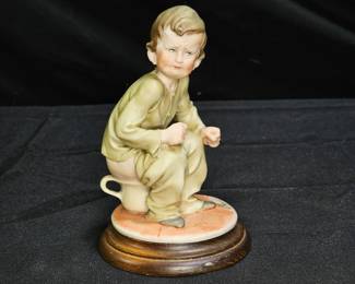 VTG G.Armani Porcelain "Boy on Chamber Pot" Fig.