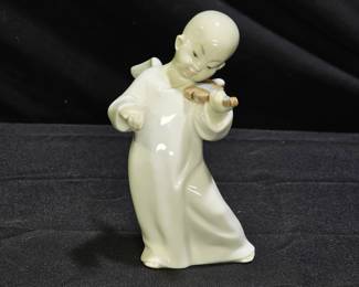 Lladro Asian Cherub Playing Violin Figurine