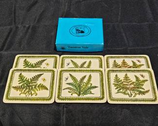 Set of 6 Taunton Vale "Fern" Lacquered Coasters