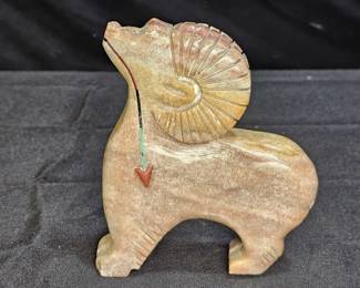 Native American Carved Stone Zuni Big Horn Sheep
