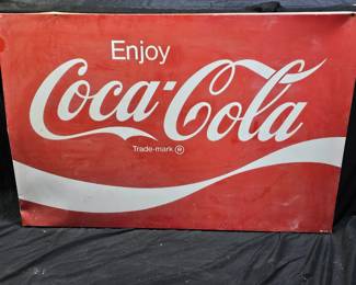 Vintage 1969 Metal Coca Cola Advertisement Sign