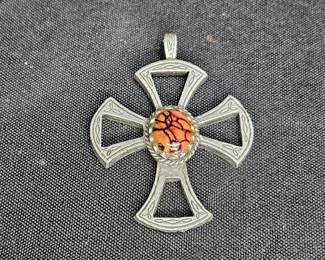 Sterling Silver Maltese Cross with Idis Jasper