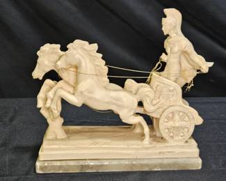 L Toni Roman Gladiator, Chariot & Horses on Marble
