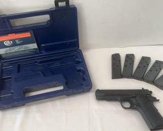 Colt Commander 1911A 45ACP SemiAuto Handgun with Sized Case and Magazines
