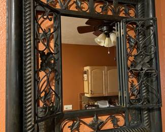 Another stunning, decorative, metal mirror with "gates"
