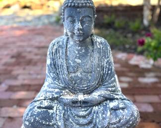 $18. Lightweight, resin Buddha. 17" H. Teeny tiny hole on top of shoulder.