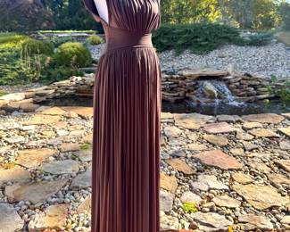 STAFF FAVORITE! $950 - Zimmermann Illuminate chocolate column dress, size 4. Only worn once and sells new for $1,650.