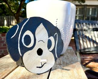 $18 - Dog face birdhouse.