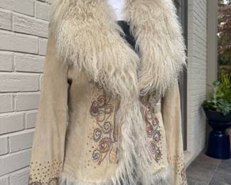 Luxe Arden B fur and leather jacket, size M.