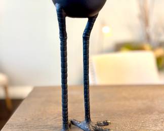 $180 - Global Views metal bird legs mudball container, 6L x 17H