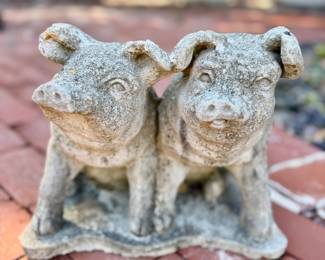 $150 - Besties! Concrete piggy statuary.