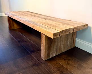 $400 - Rustic solid wood bench- very heavy - 72.5x24