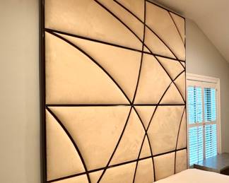 $2000/each designer panels be artist Christopher Guy. 4 wood panels with suede upholstered inserts - perfect condition!! (originally purchase for $17k)(4 available)  - 78x24