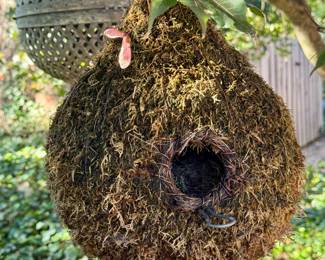 $18 - Moss covered bird house.