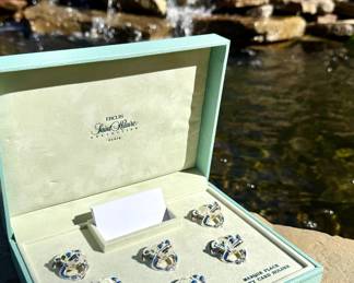 STAFF FAVORITE! $120 (each set) - Set of 6 Froggie Ercuis Saint Hilaire Collection Marque place card holder (2 available)