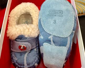 $30 - Coach baby slippers, in original box. Like new!